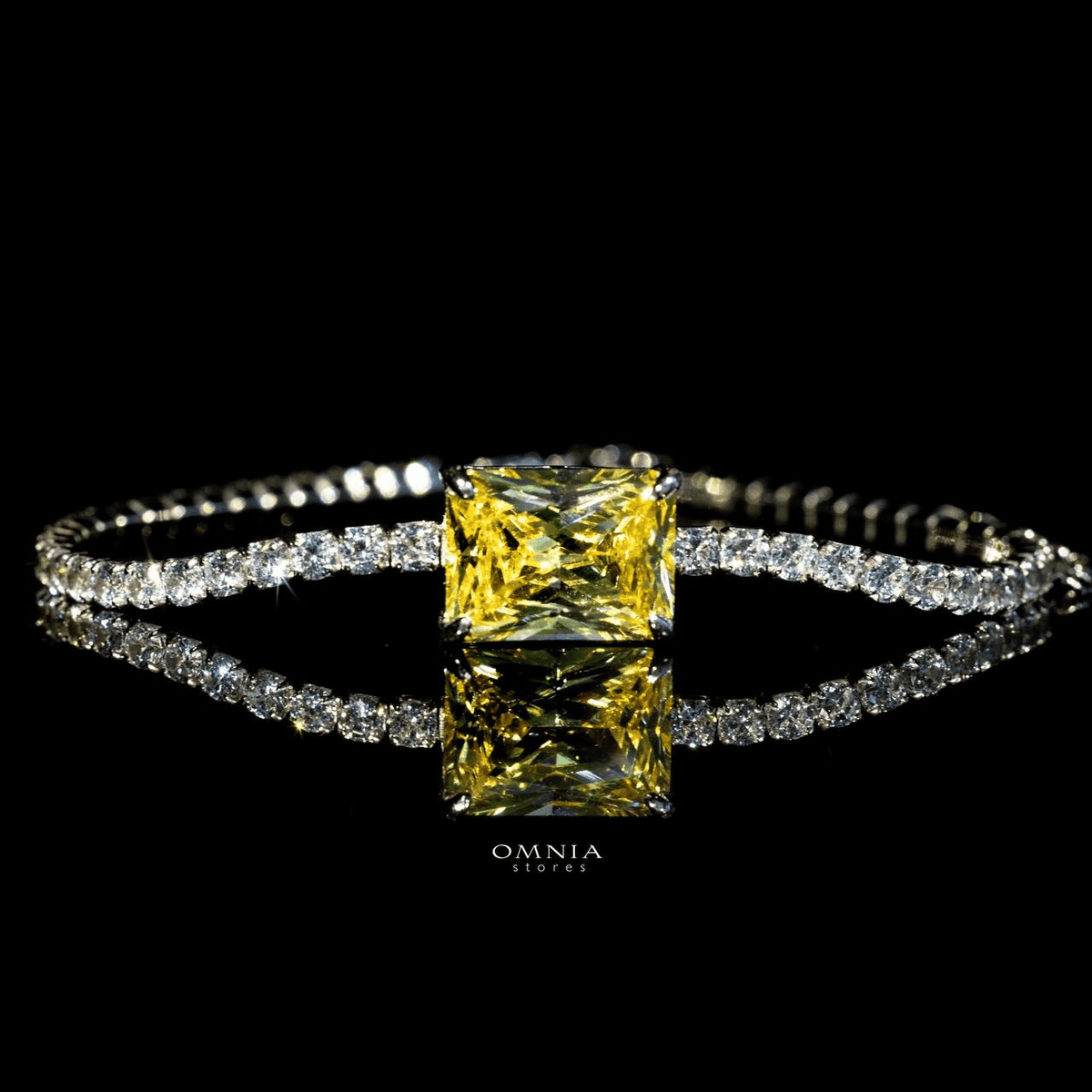Omnia Gabrielle Yellow Bracelet In 92.5 Silver High Quality Simulated Diamonds - OMNIASTORES UAE
