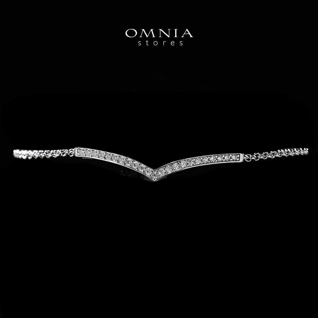 Omnia Fareeha White Silver Bracelet In 925 Silver High Quality Certified Lab Crafted Stones - OMNIASTORES UAE