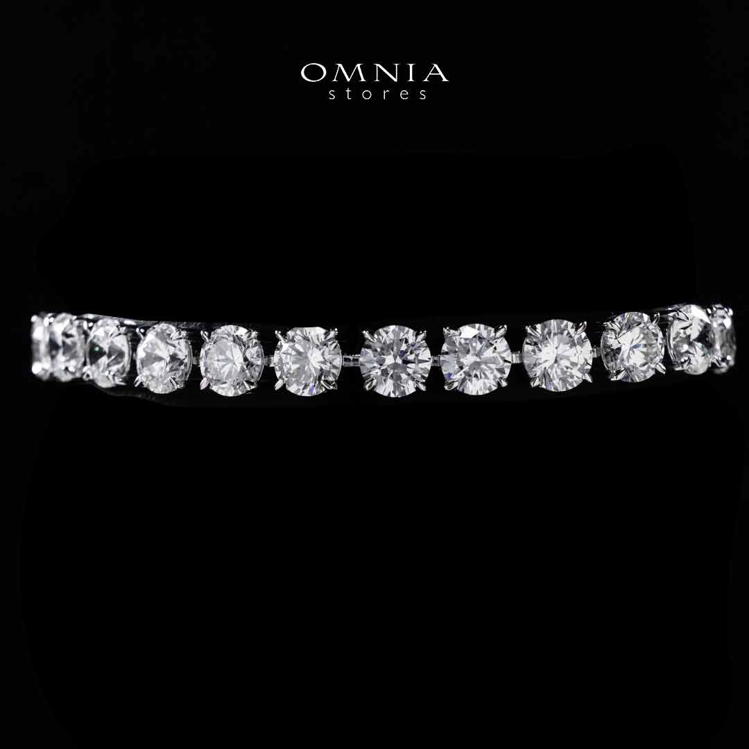 Omnia Baseema White Silver Bracelet In 925 Silver High Quality Certified Lab Crafted Stones - OMNIASTORES UAE