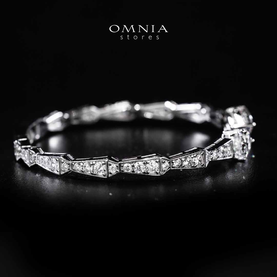 Omnia Aqeelah White Silver Bangle In 925 Silver High Quality Certified Lab Crafted Stones - OMNIASTORES UAE