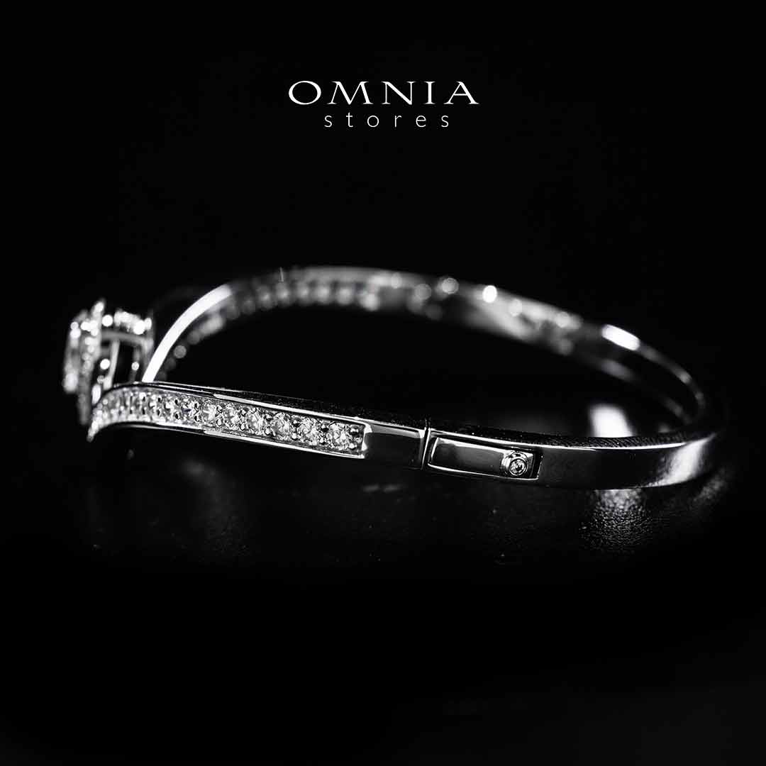 Omnia Asiyah Silver Bangle In 925 Silver High Quality Certified Lab Crafted Stones - OMNIASTORES UAE