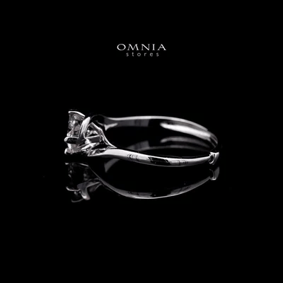 Omnia Nadine White Ring 92.5 Silver in High Quality Moissanite Stones - OMNIASTORES UAE