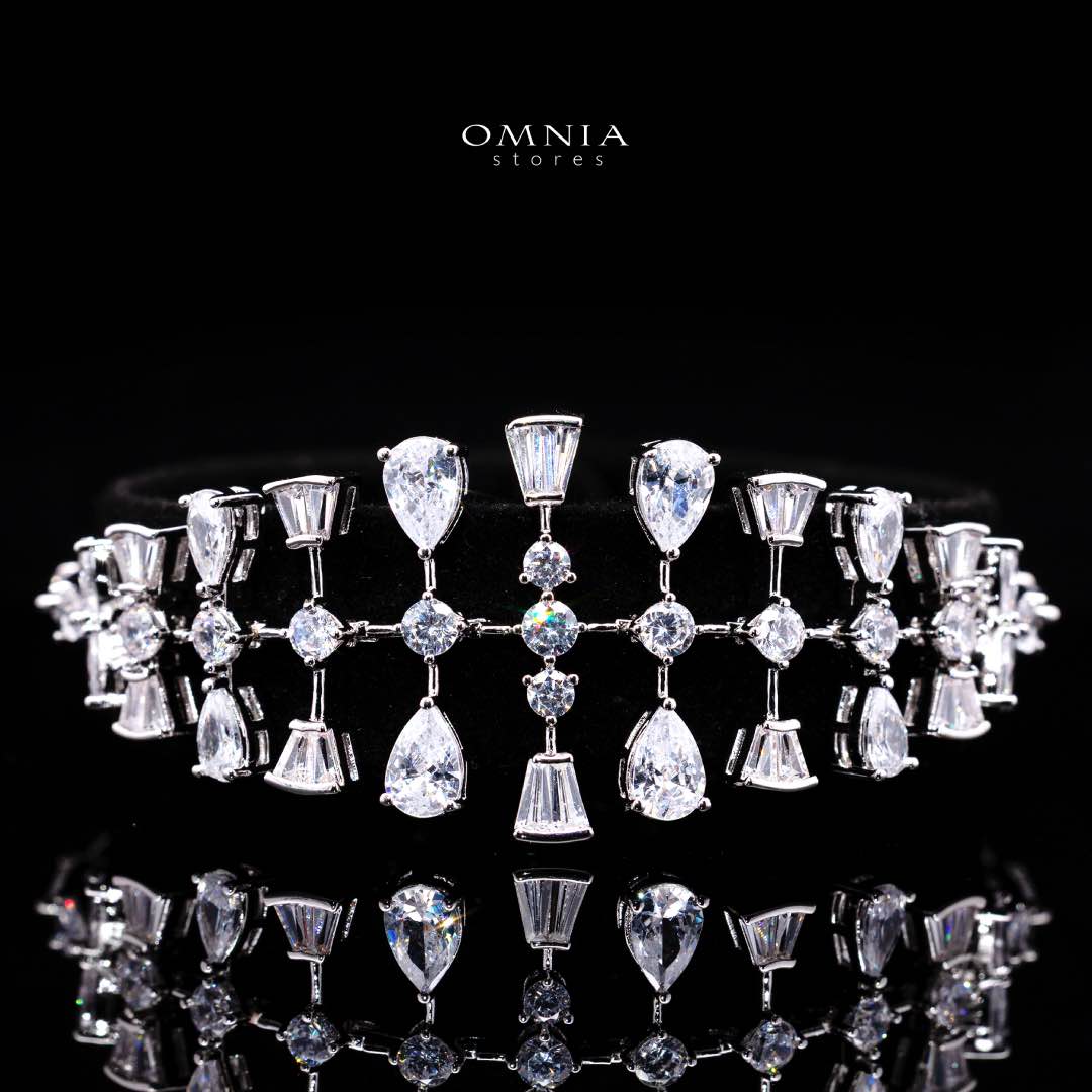Xena White Luxury Bridal Full Set Premium Rhodium-Plated with High-Quality Zircon Stones - OMNIASTORES KSA