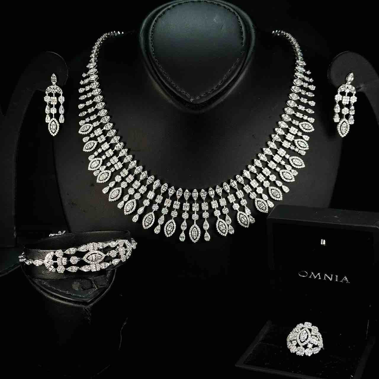 Omnia Hamida White Bridal Full Set in 925 Silver High Quality Simulated Diamonds - OMNIASTORES UAE