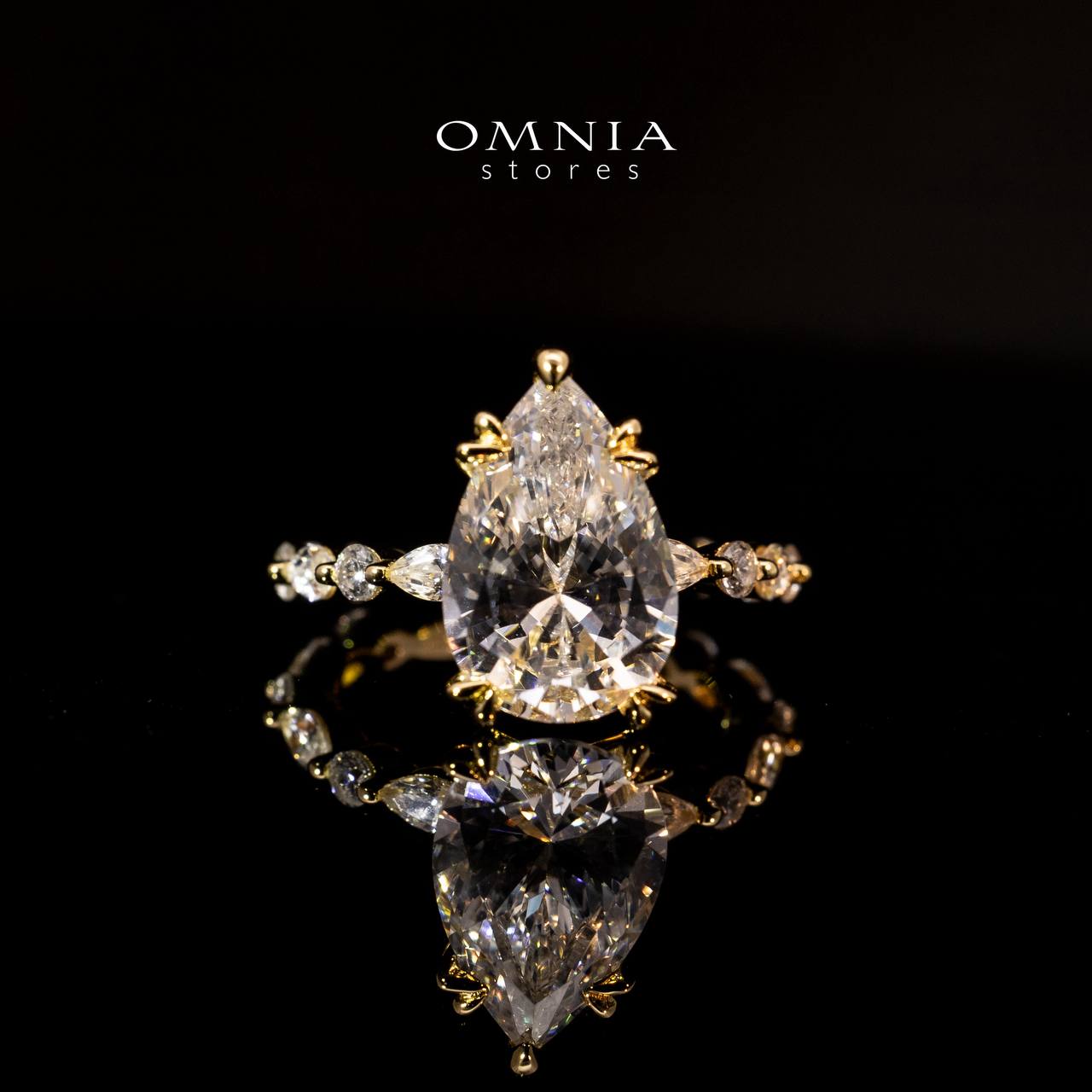 Omnia Rimaya Gold Ring In 925 Silver High Quality Certified Lab Crafted Stones - OMNIASTORES KSA
