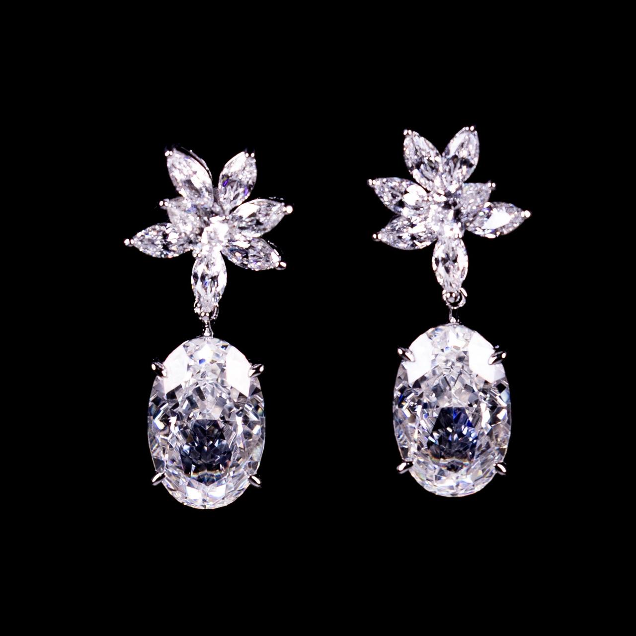 Omnia Radhiya Silver Drop Earrings In 925 Silver High Quality Lab Crafted Stones - OMNIASTORES UAE