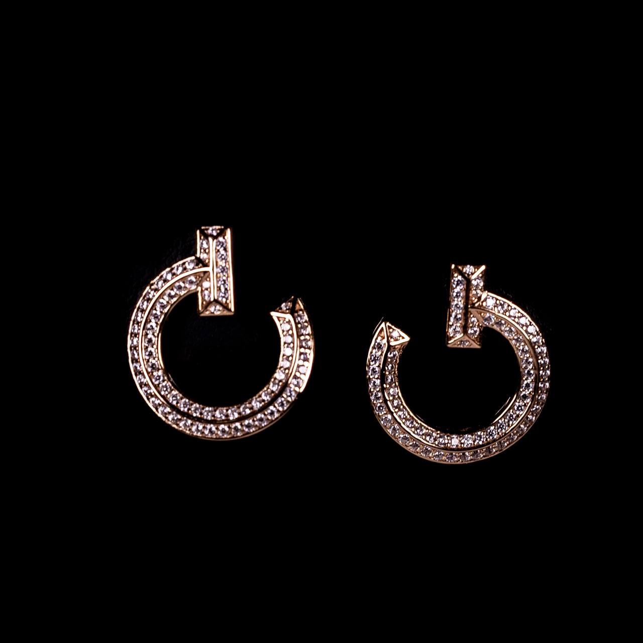 Omnia Sakina Rose Glod Stud Earrings In 925 Silver High Quality Certified Lab Crafted Stones - OMNIASTORES UAE
