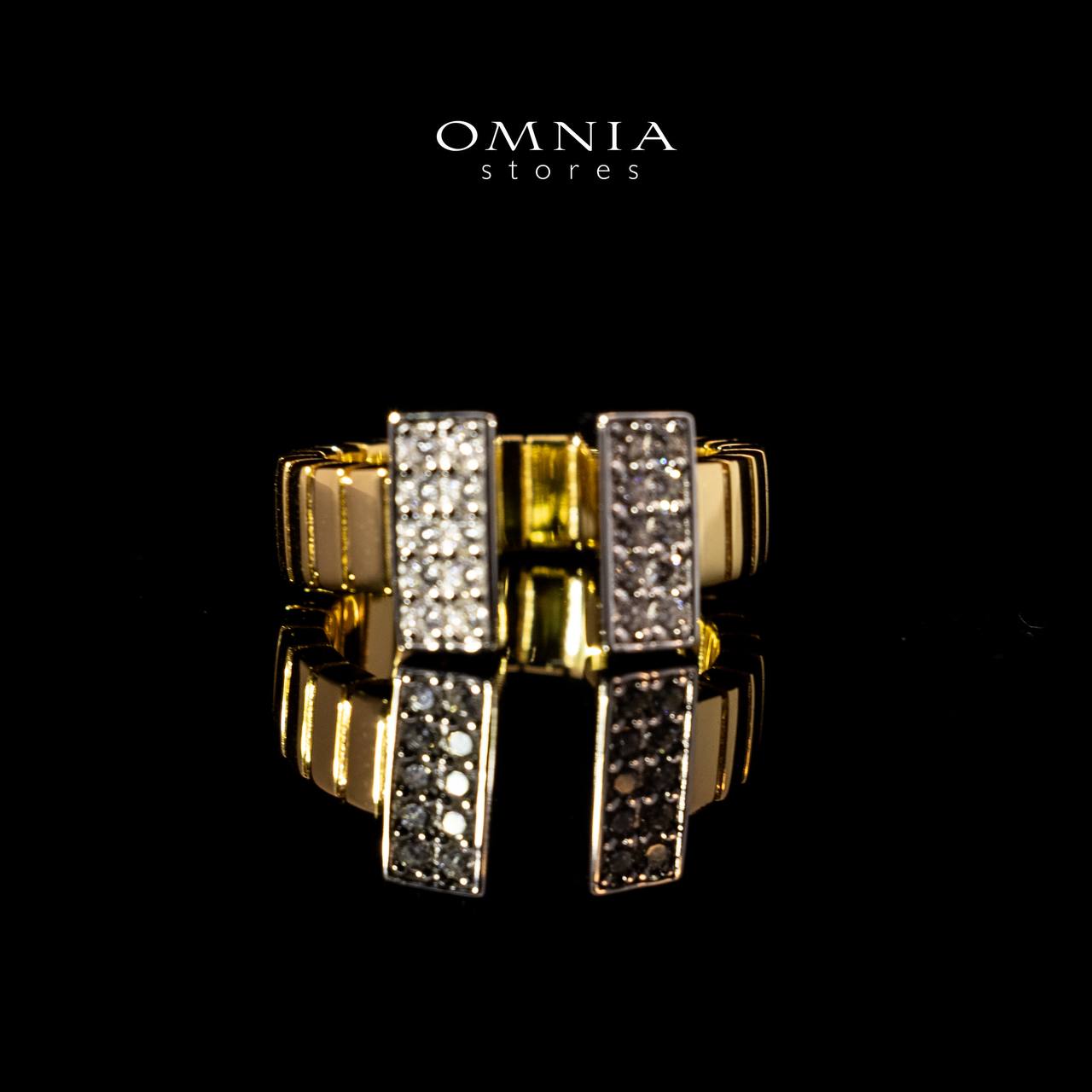 Omnia Abeerah Golden Silver Ring In 925 Silver High Quality Certified Lab Crafted Stones - OMNIASTORES UAE