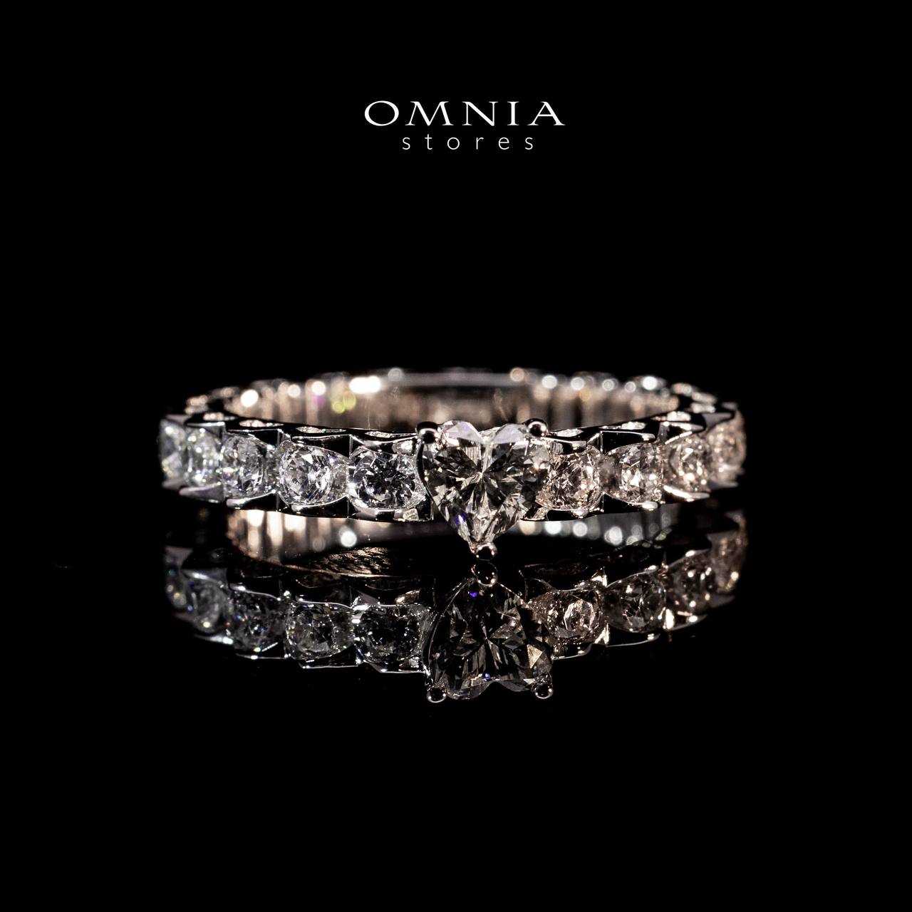 Omnia Ayshan White Heart Shape Ring In 925 Silver High Quality Certified Lab Crafted Stones - OMNIASTORES UAE