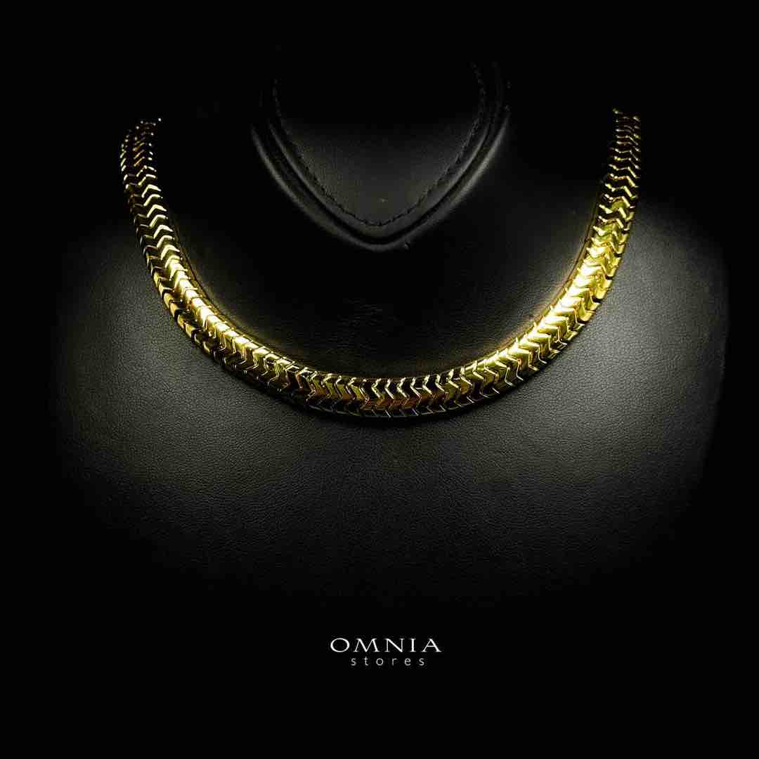 Omnia Afifa Golden Necklace in High-Quality Brass Plated - OMNIASTORES KSA