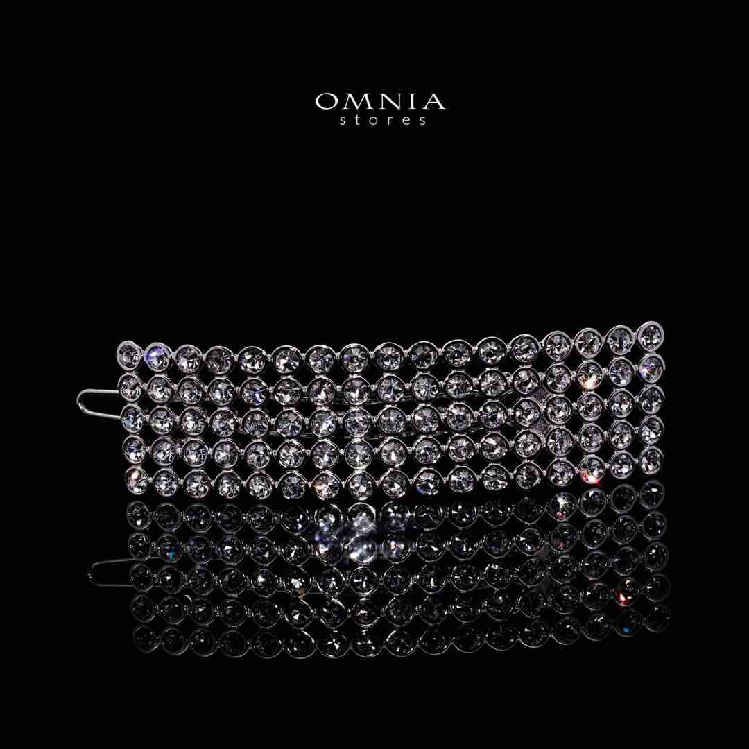 Omnia Afraa White Hair Clip In 925 Silver High Quality Lab Crafted Stones - OMNIASTORES UAE