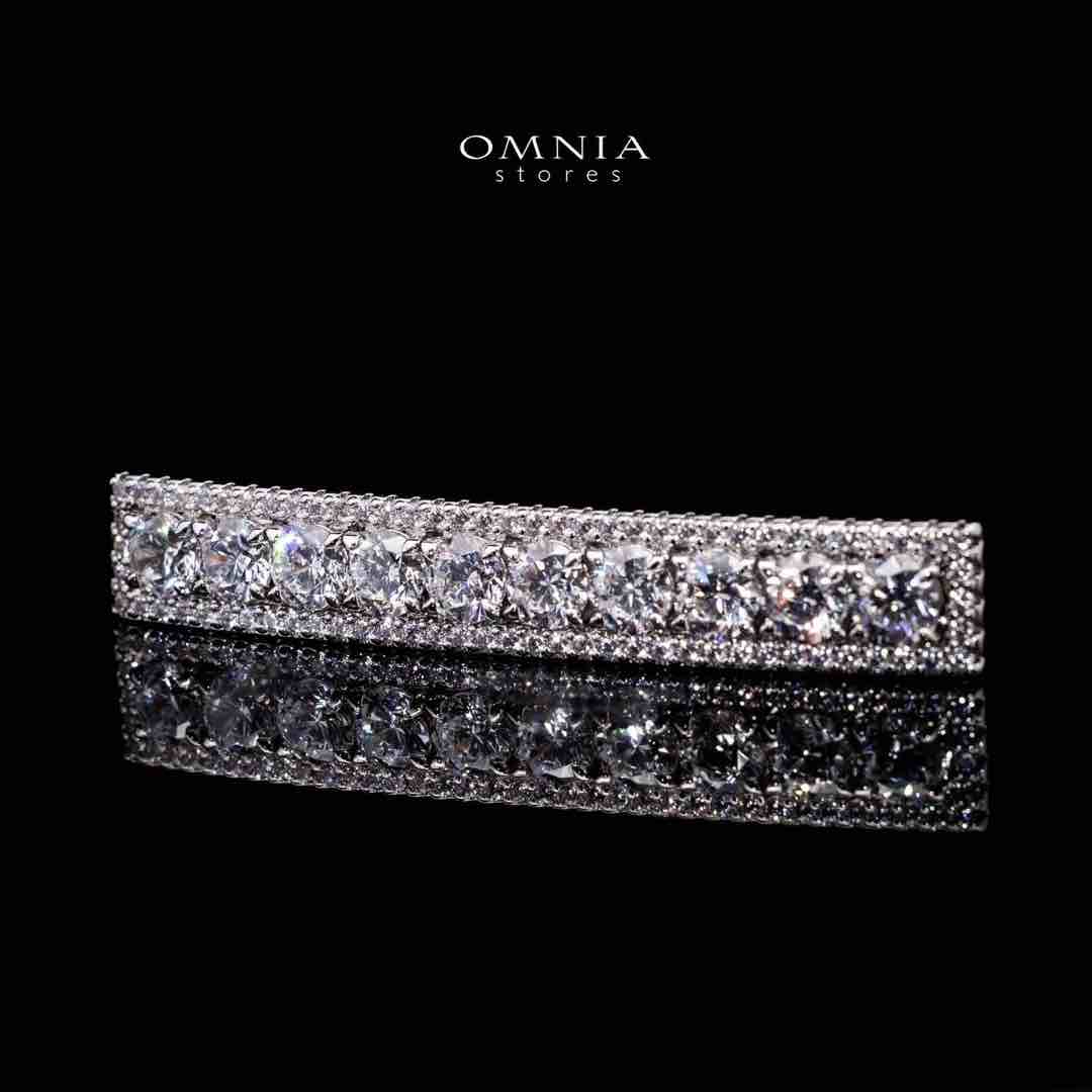 Omnia Anam White Hair Clip In 925 Silver High Quality Lab Crafted Stones - OMNIASTORES UAE