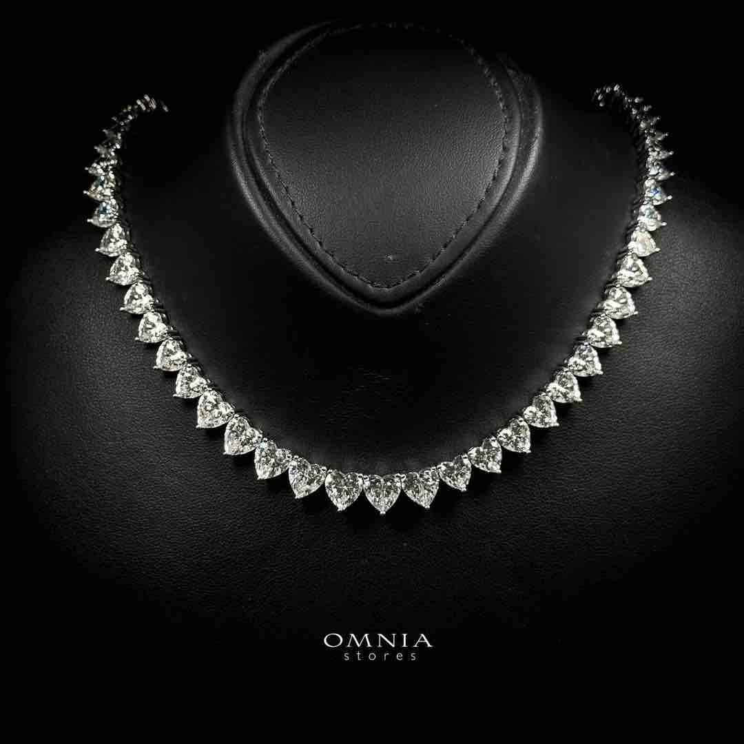 Omnia Hayaam White Heart Necklace In 925 Silver High Quality Caertified Lab Crafted Stones - OMNIASTORES UAE