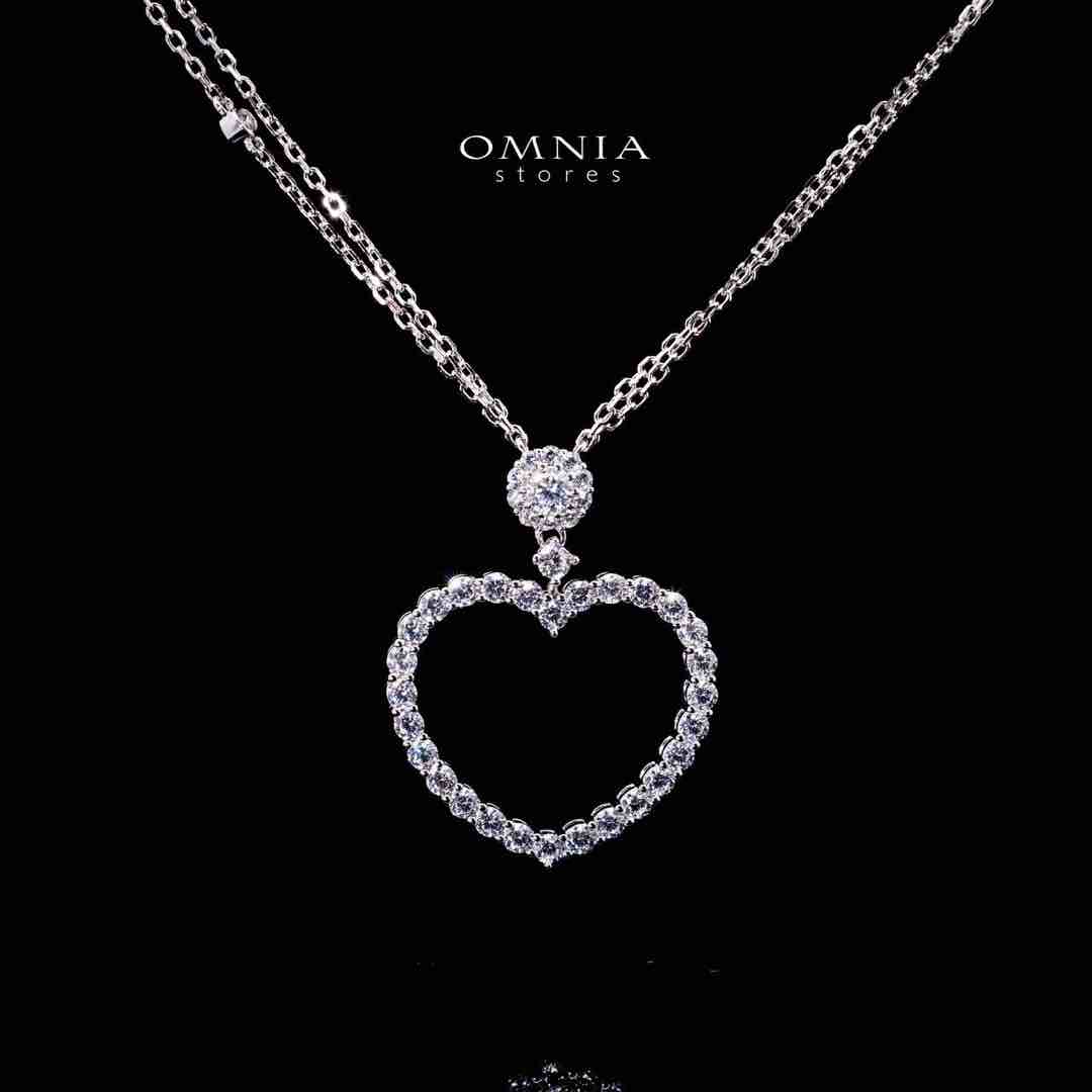 Omnia Raeda White Heart Pendant Necklace In 925 Silver High Quality Caertified Lab Crafted Stones - OMNIASTORES UAE