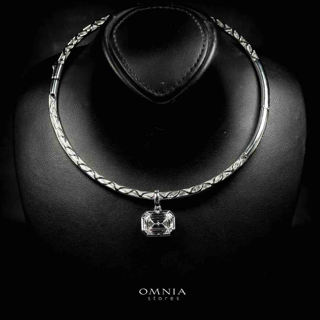 Omnia Kouther White Necklace In 925 Silver High Quality Certified Lab Crafted Stones - OMNIASTORES UAE