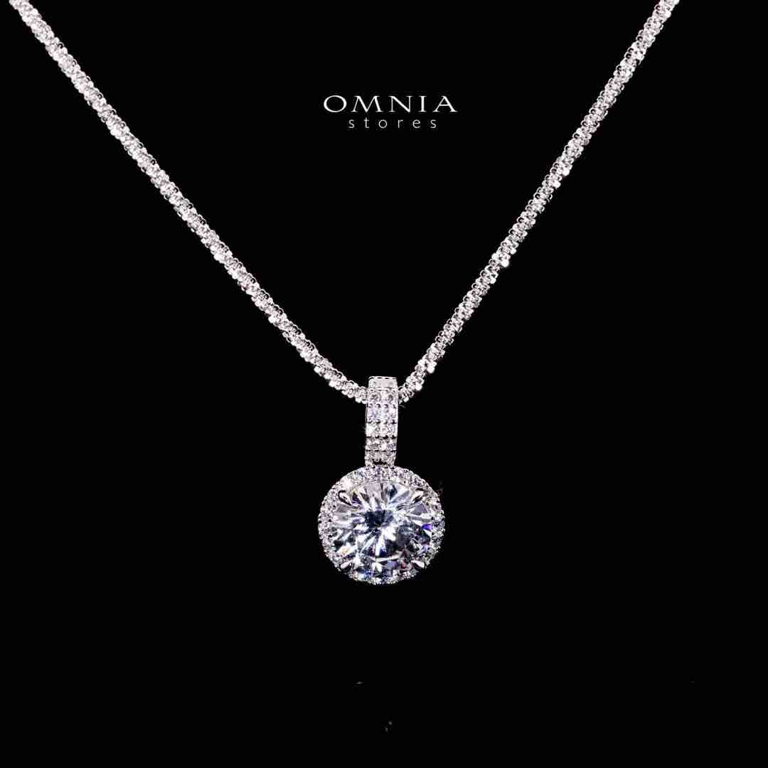 Omnia Falisha White Pendant Necklace In 925 Silver High Quality Certified Lab Crafted Stones - OMNIASTORES UAE