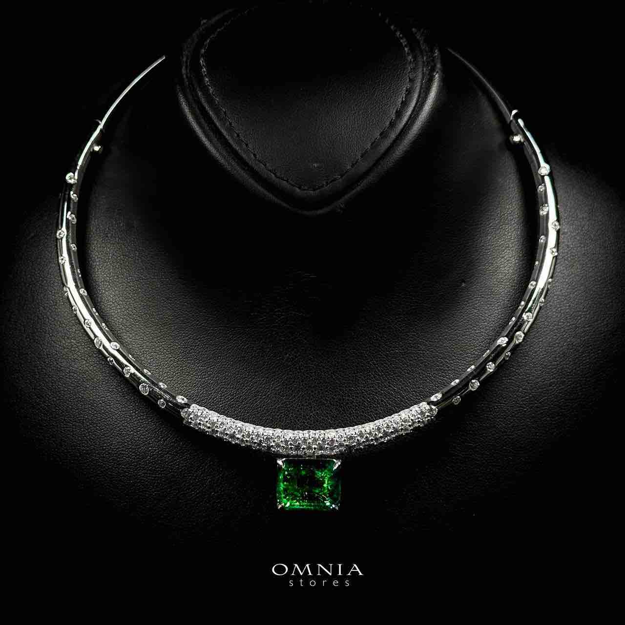 Omnia Kouther Green Necklace In 925 Silver High Quality Certified Lab Crafted Stones - OMNIASTORES UAE