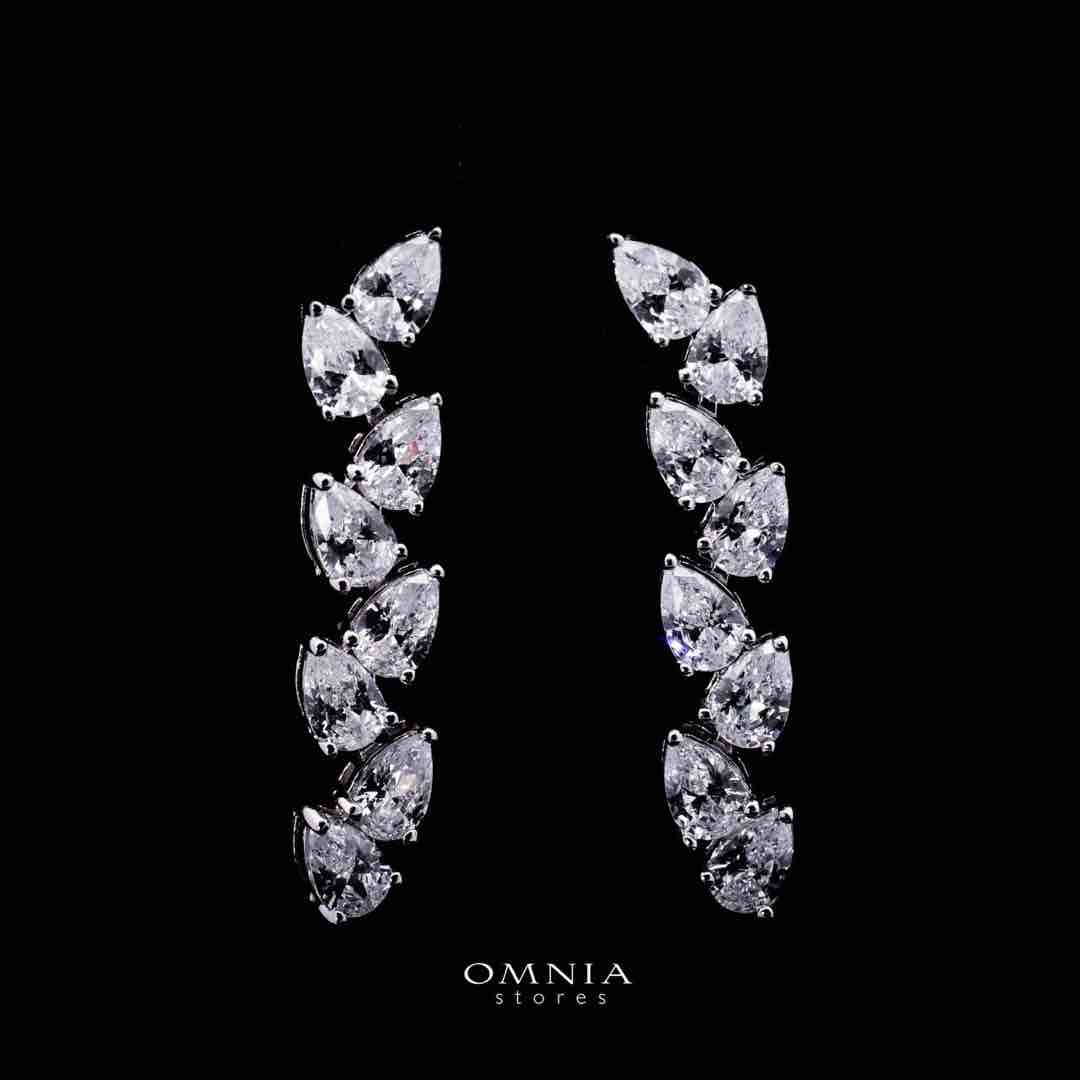 Omnia Naeema White Tennis Necklace, Earrings and Bracelet Set in 925 Silver with High Quality Simulated Diamonds - OMNIASTORES UAE
