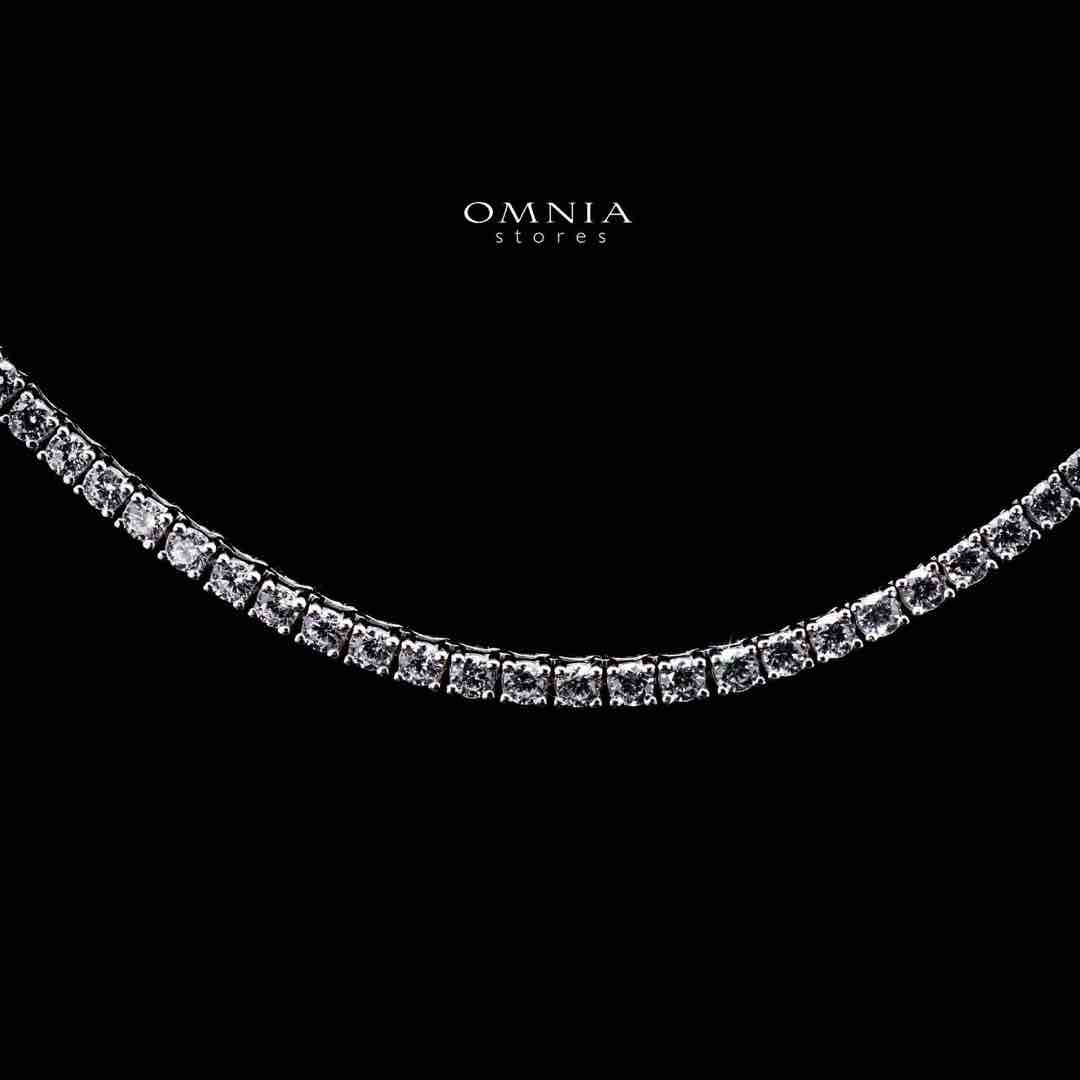 Omnia Raneeya White Tennis Necklace, Earrings and Bracelet Set in 925 Silver with High Quality Simulated Diamonds 2.5mm - OMNIASTORES UAE