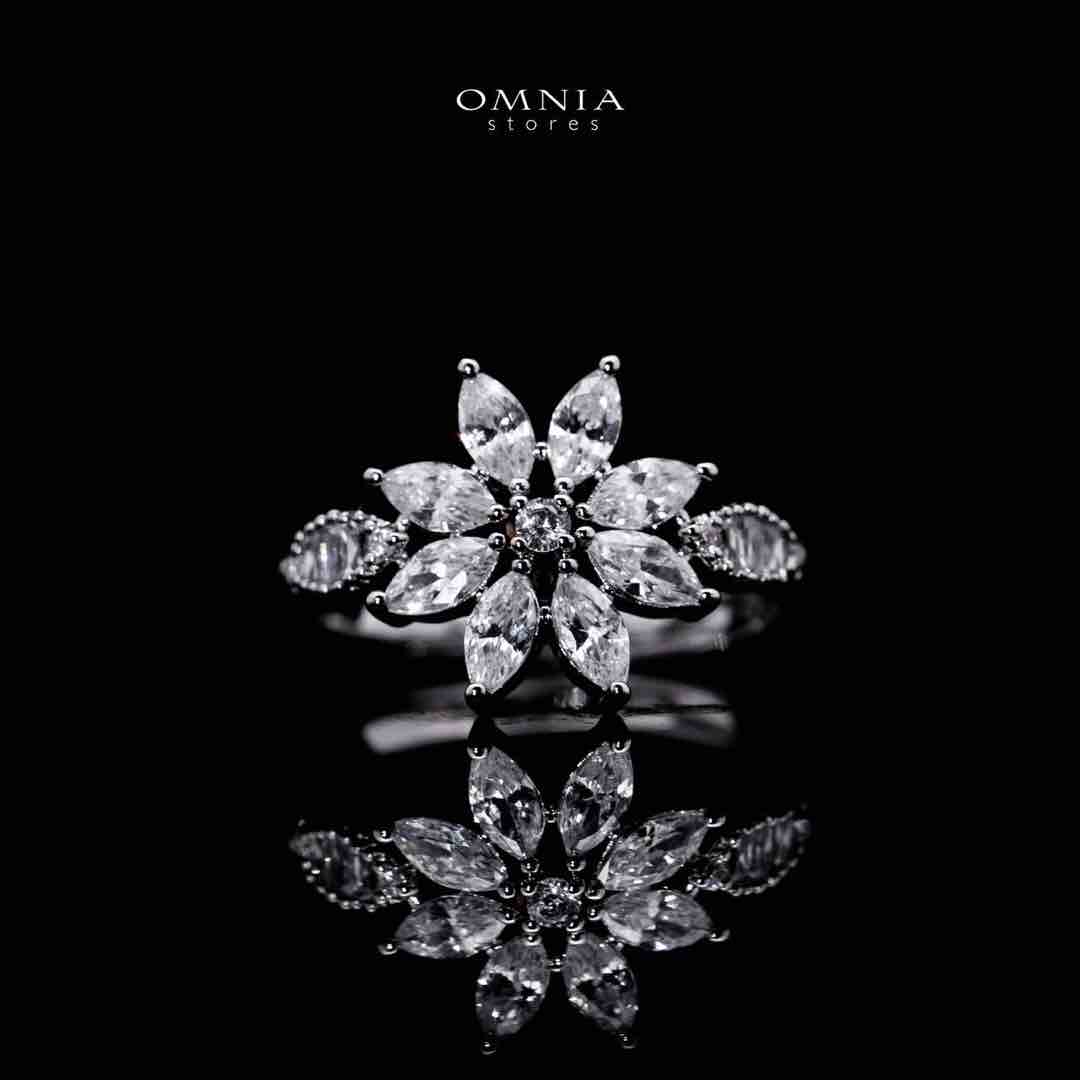 Omnia Zariah Luxury White Necklace, Earrings and Ring Set in High Quality Zircon Stone Rhodium Plated - OMNIASTORES UAE