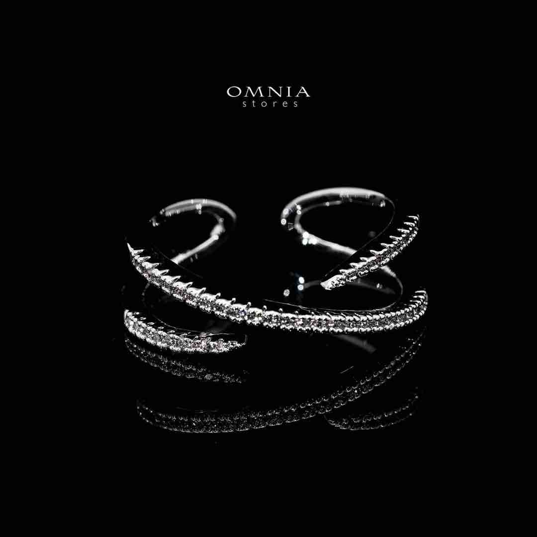 Omnia Zaniyah Luxury White Bracelet & RIng Set in High Quality Zircon Stone Rhodium Plated - OMNIASTORES UAE