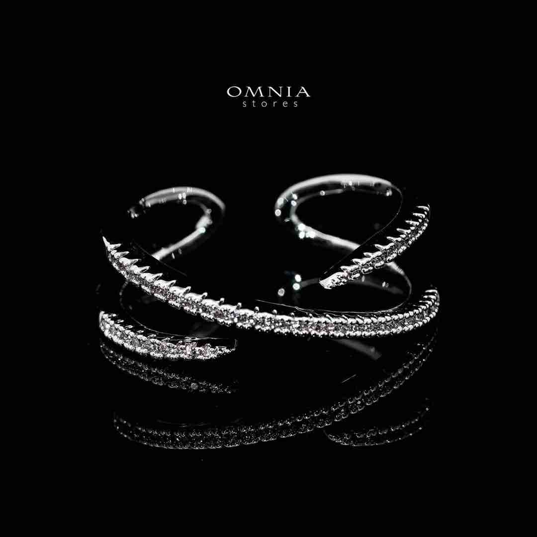 Omnia Zaniyah Luxury White Bracelet & RIng Set in High Quality Zircon Stone Rhodium Plated - OMNIASTORES UAE