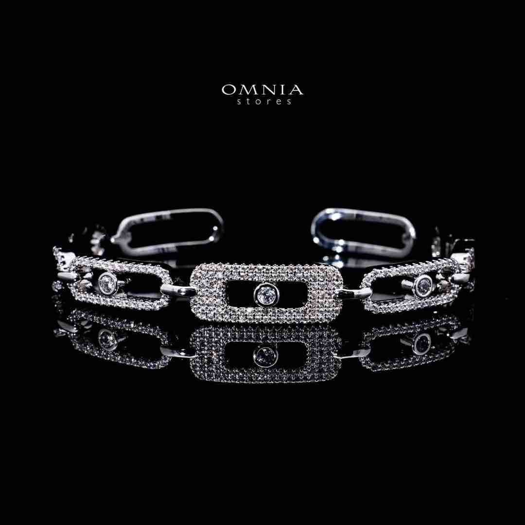 Omnia Amayah Luxury White Bracelet & RIng Set in High Quality Zircon Stone Rhodium Plated - OMNIASTORES UAE