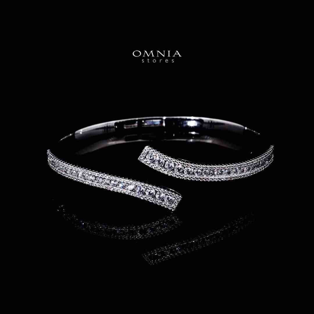 Omnia Aleia Luxury White Bracelet & RIng Set in High Quality Zircon Stone Rhodium Plated - OMNIASTORES UAE