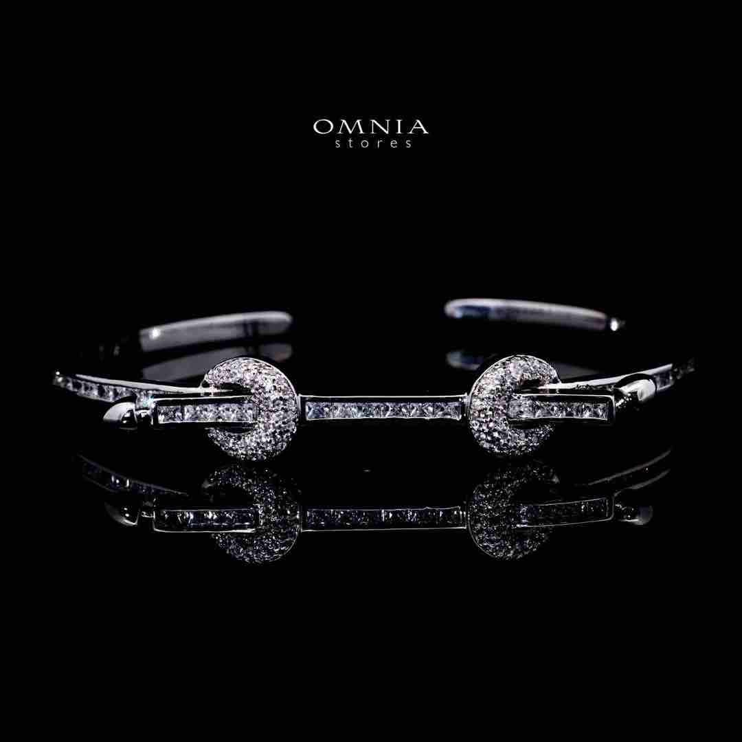 Omnia Zayla Luxury White Bracelet & RIng Set in High Quality Zircon Stone Rhodium Plated - OMNIASTORES UAE