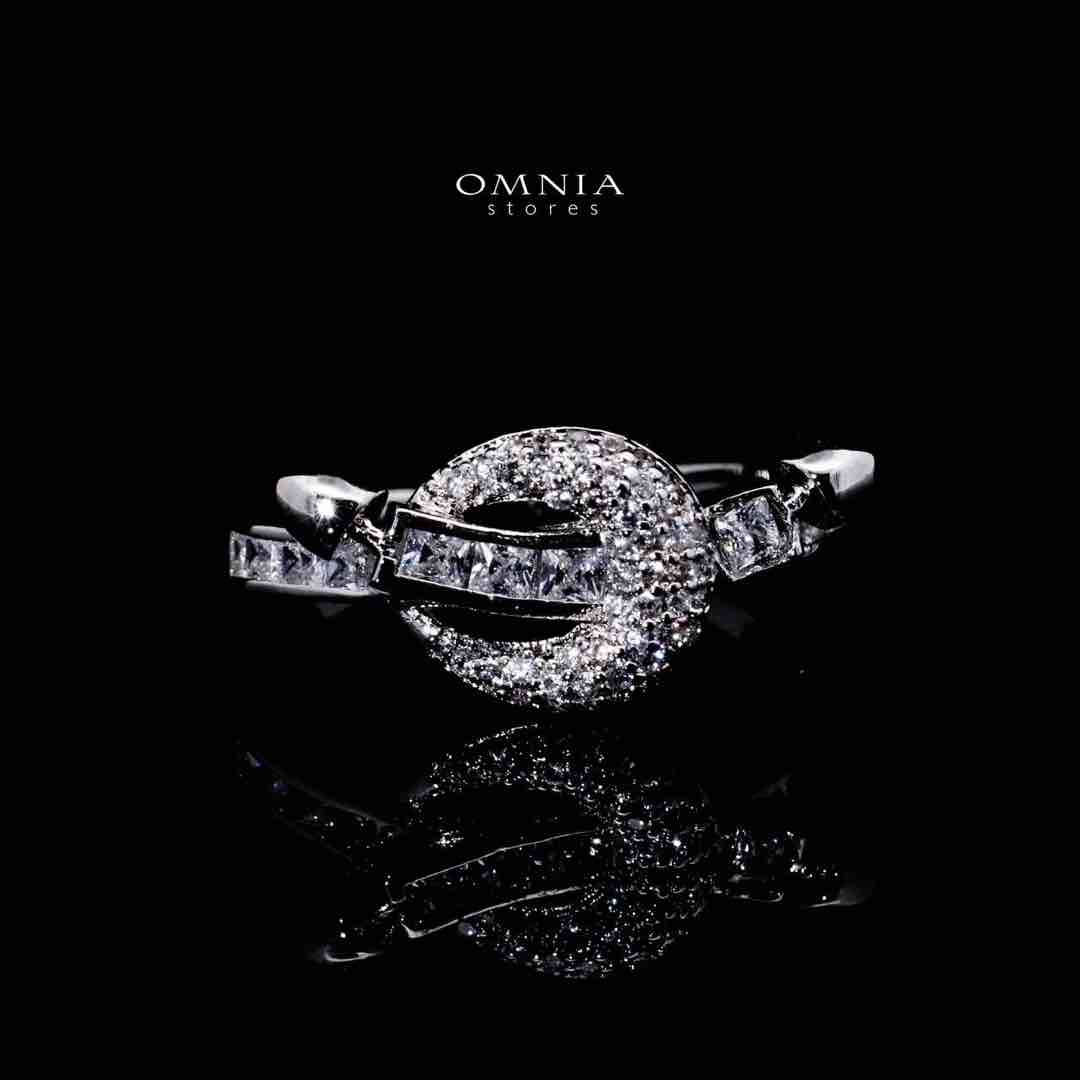 Omnia Zayla Luxury White Bracelet & RIng Set in High Quality Zircon Stone Rhodium Plated - OMNIASTORES UAE
