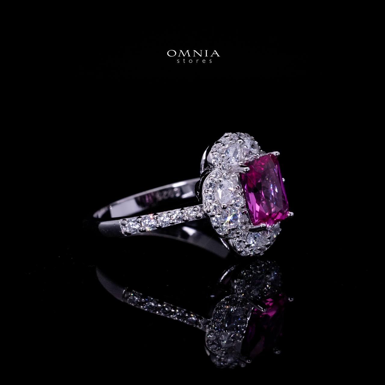 Omnia Raeya Purple Silver Ring in 925 Silver with High Quality Simulated Diamonds - OMNIASTORES UAE