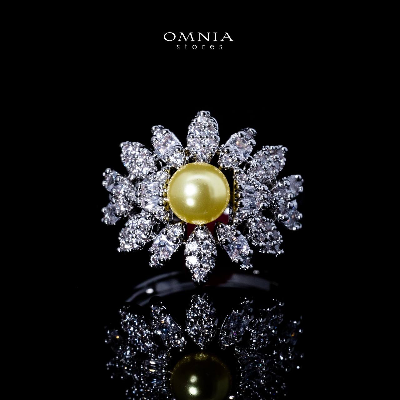 Omnia Shaika White in Golden Pearl Luxury Bridal Full Set in High Quality Zircon Stone Rhodium Plated - OMNIASTORES UAE