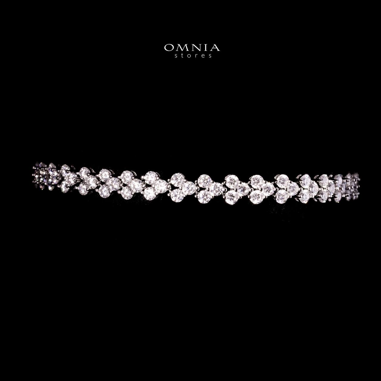 Omnia Nasiya White Silver Bracelet in 925 Silver with High-Quality Moissanite Stones