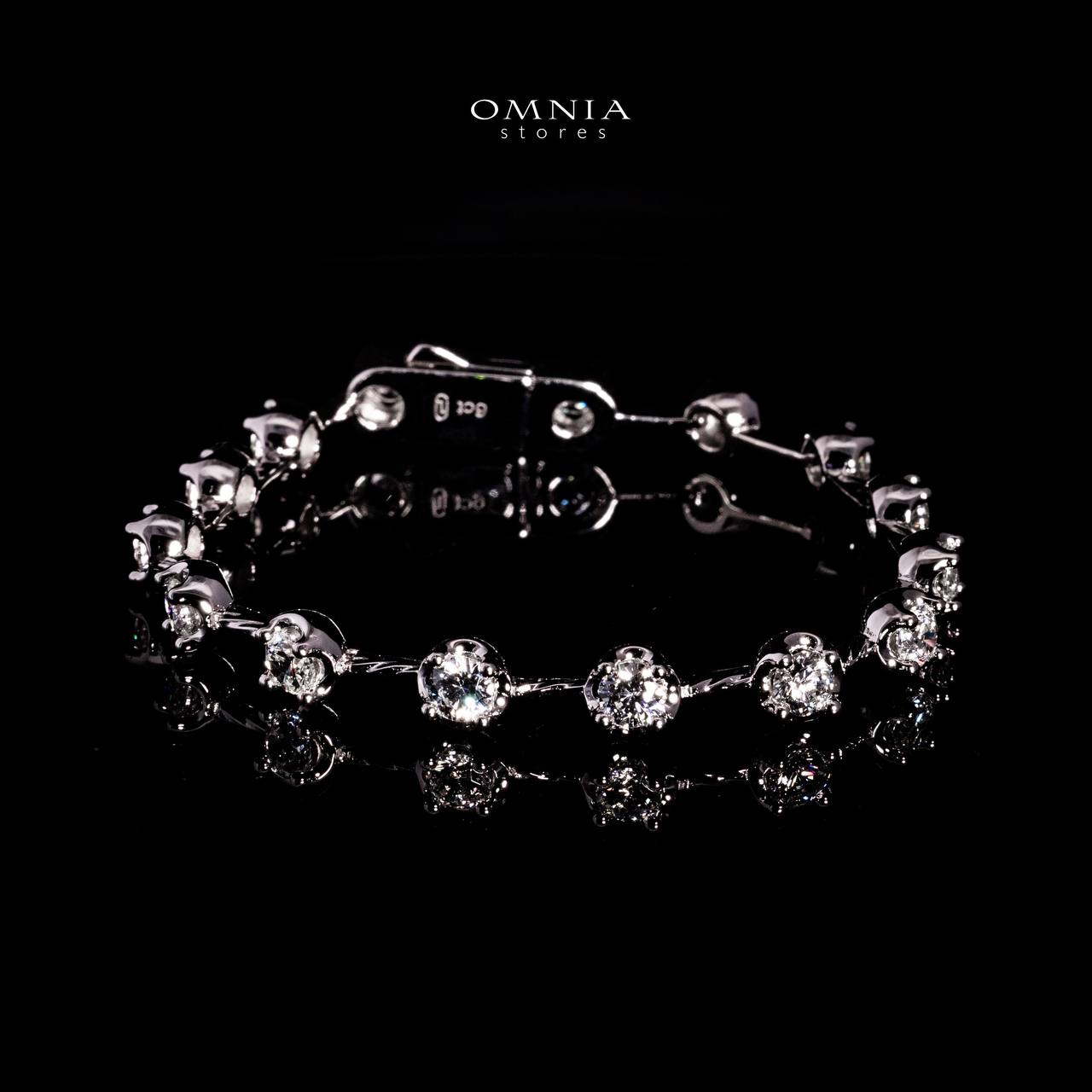 Omnia Mahdiya White Bracelet In 925 Silver With High Quality Lab Crafted Stones