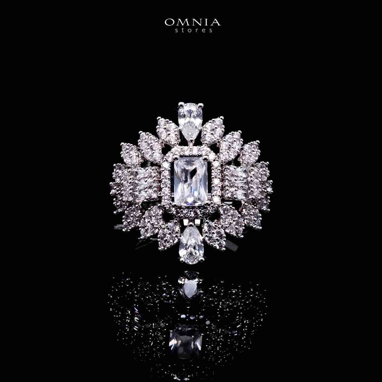 Omnia Kaila White Luxury Bridal Full Set in High Quality Zircon Stone in Rhodium Plated
