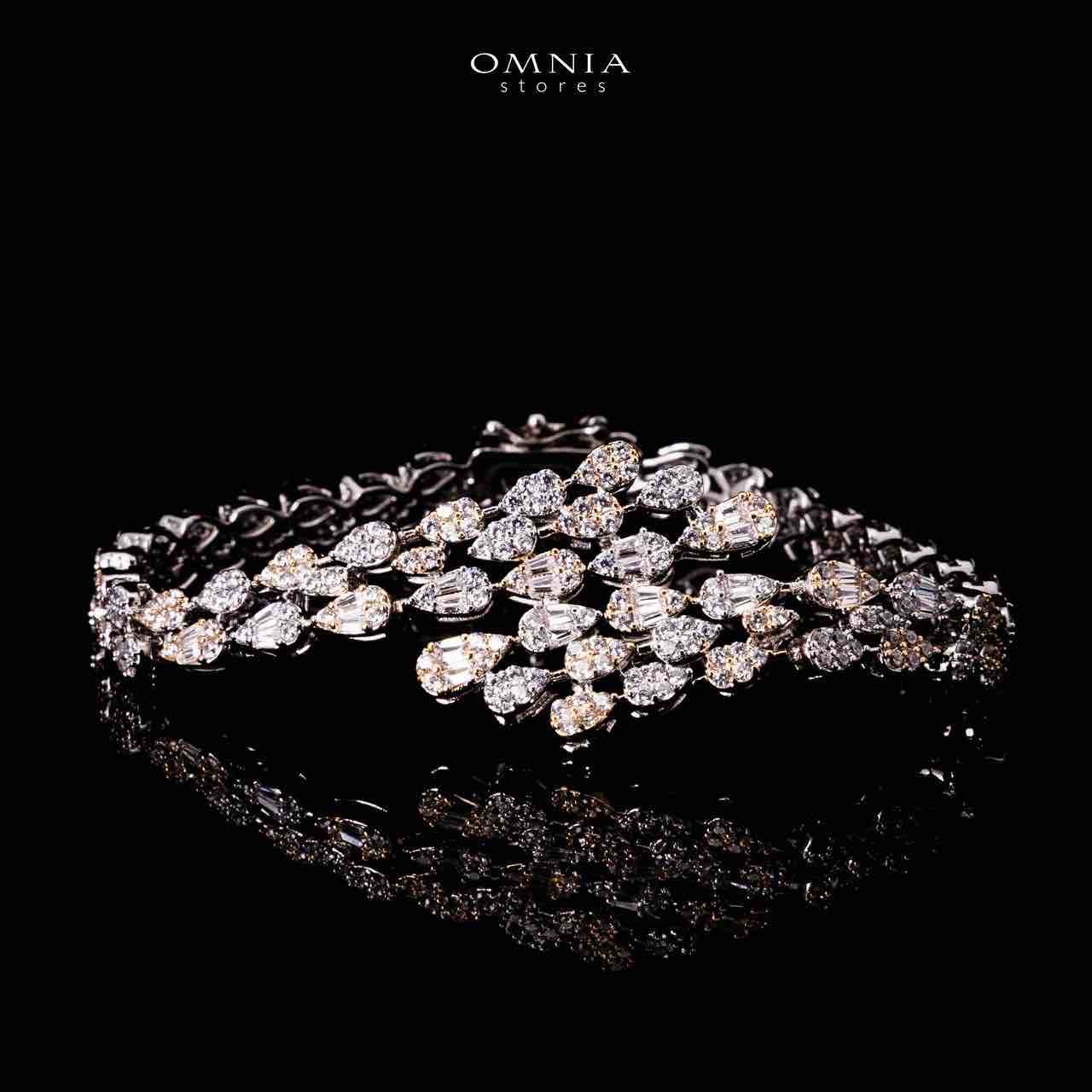 Omnia Nasiha Luxury Bridal Gold and White Full Set in High Quality Zircon Stone Rhodium Plated
