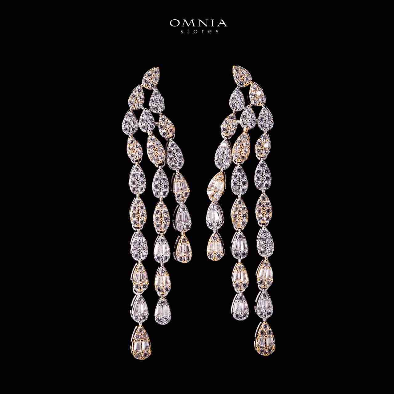 Omnia Nasiha Luxury Bridal Gold and White Full Set in High Quality Zircon Stone Rhodium Plated