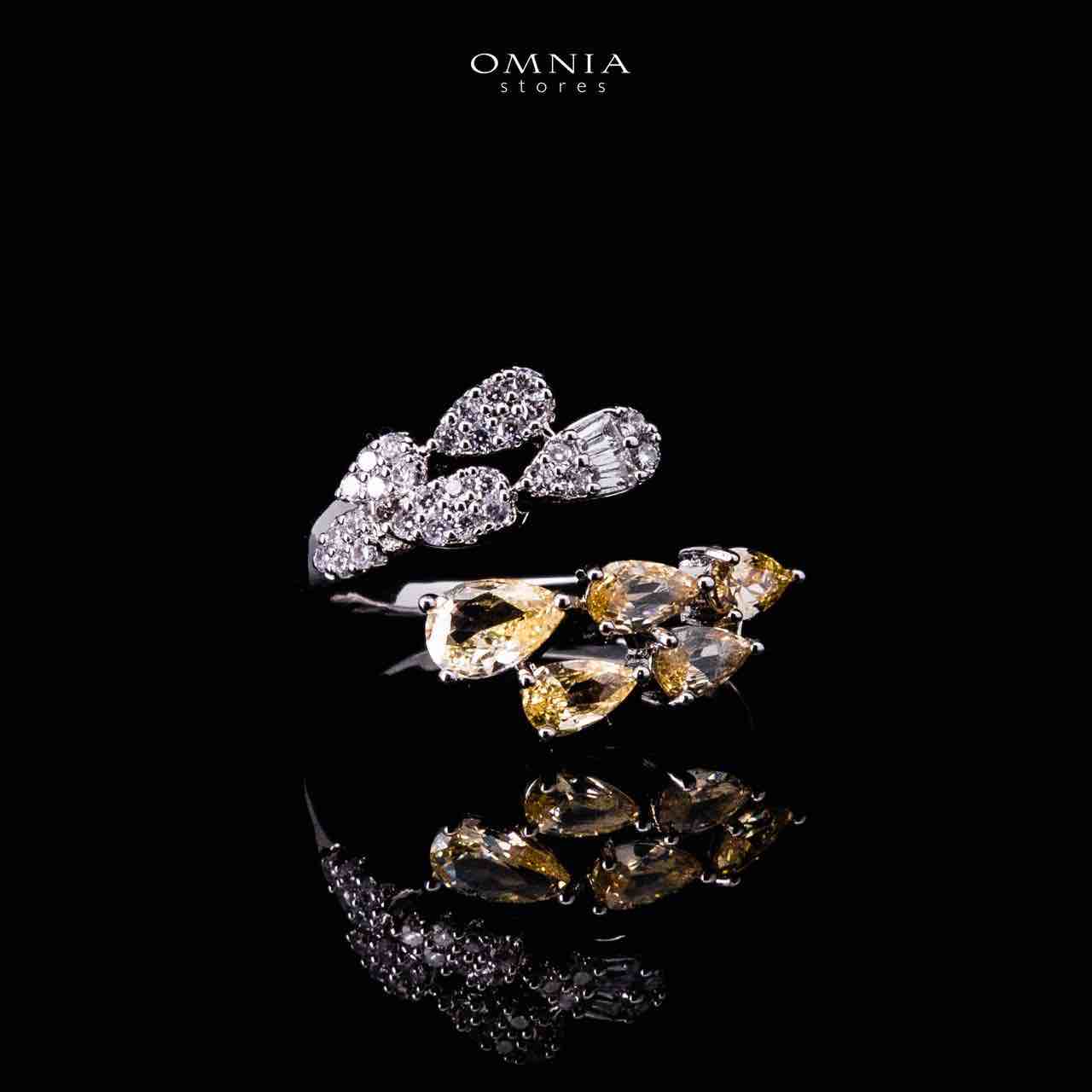 Omnia Senna Luxury Bridal Yellow Full Set in High Quality Zircon Stone Rhodium Plated