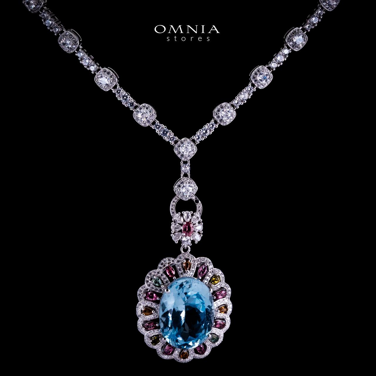 Omnia Laila Necklace in 92.5 Silver High Quality Topaz Stone - OMNIASTORES KSA