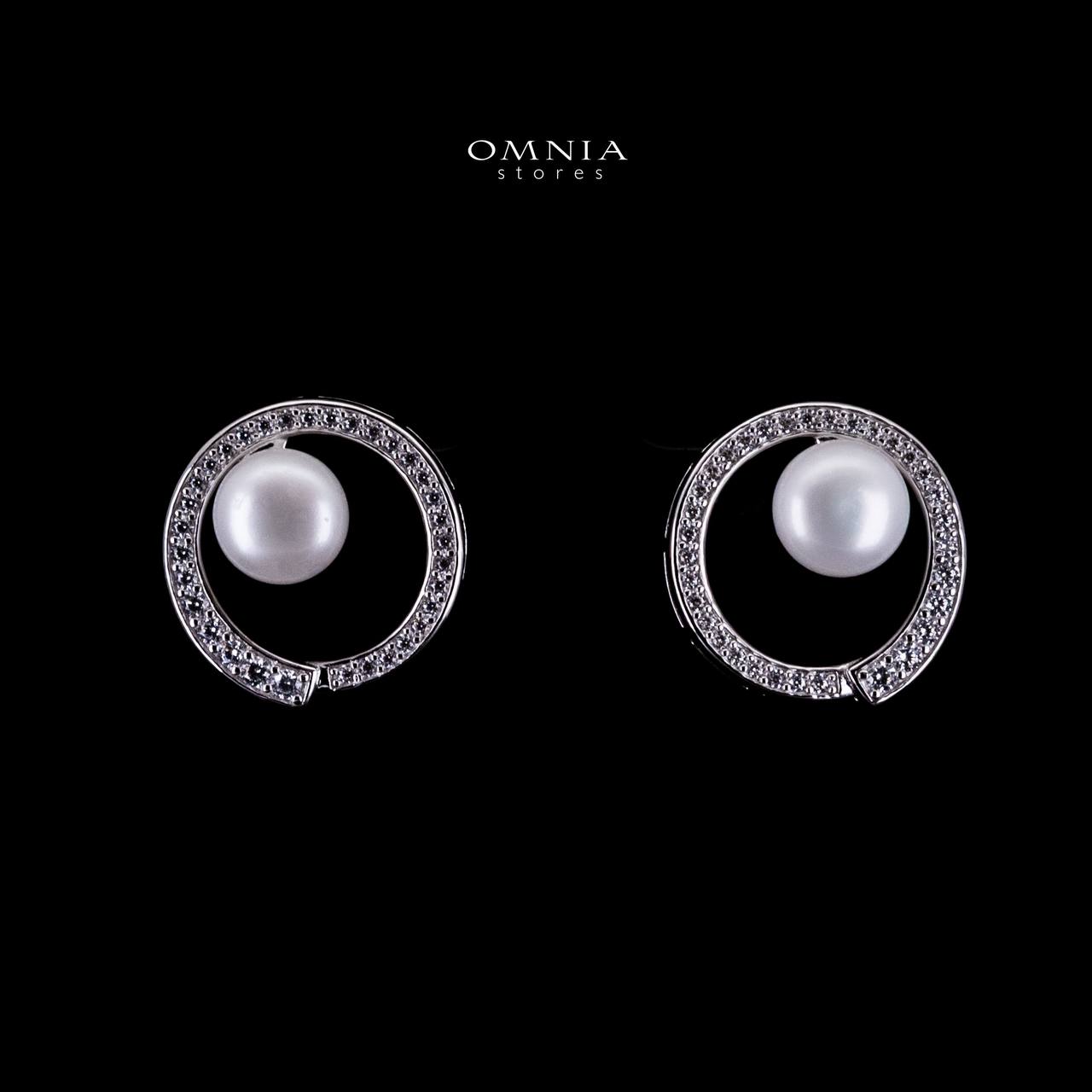 Omnia Afra Fresh Real Water Pearl Earrings 925 Silver High Quality Simulated Diamonds