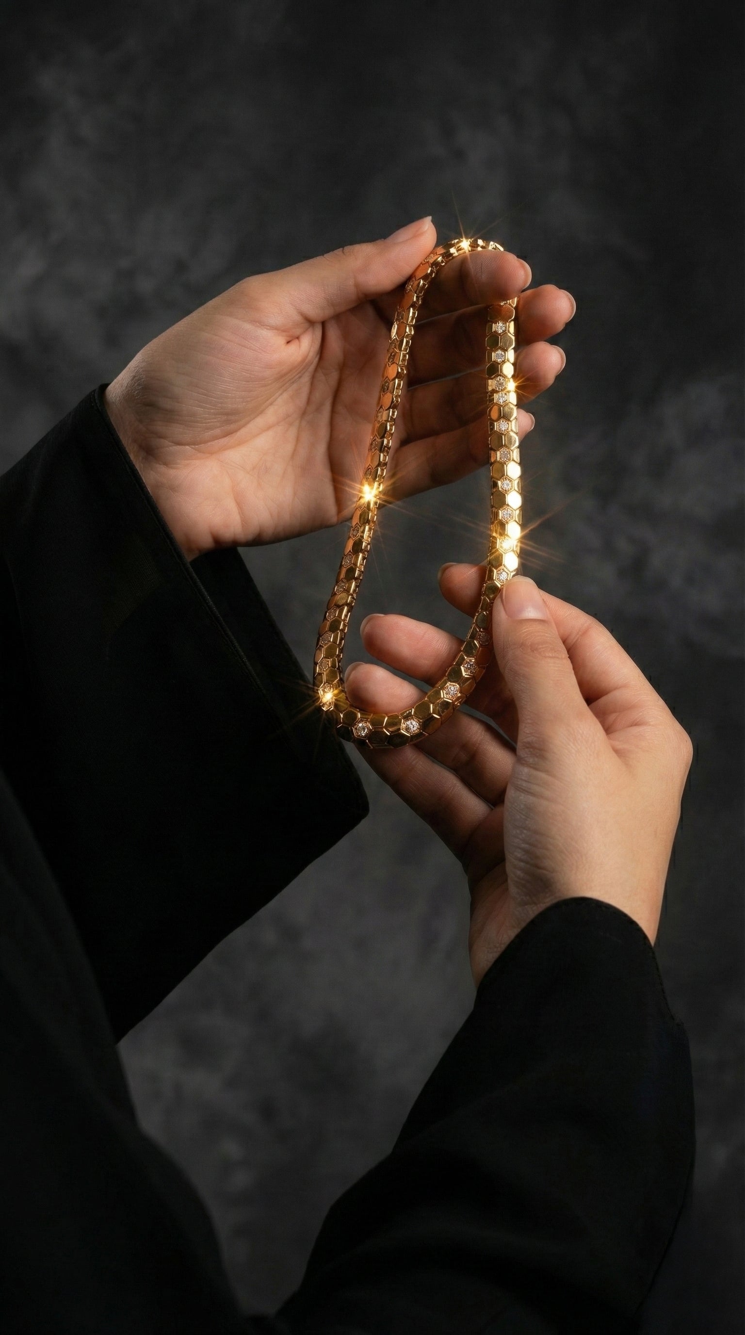 Omnia Aleeza Rose Gold Necklace With High Quality Lab Crafted Stones In 925 Silver - OMNIASTORES KSA