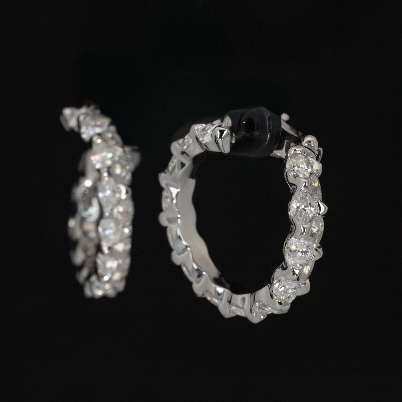 Omnia Shasa White Earrings With High Quality Certified Lab Crafted Stones In 925 Silver