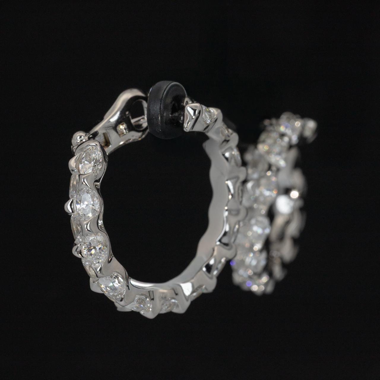 Omnia Shasa White Earrings With High Quality Certified Lab Crafted Stones In 925 Silver