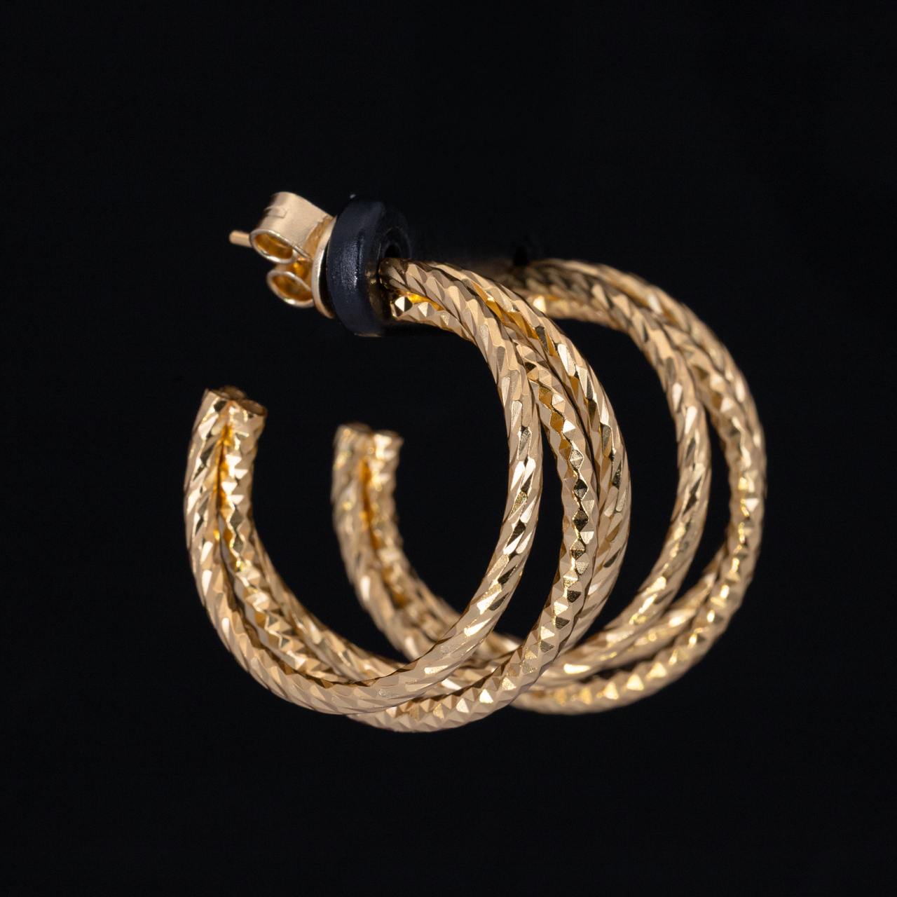 Omnia Amylah Gold Earrings In 925 High Quality Silver - OMNIASTORES KSA