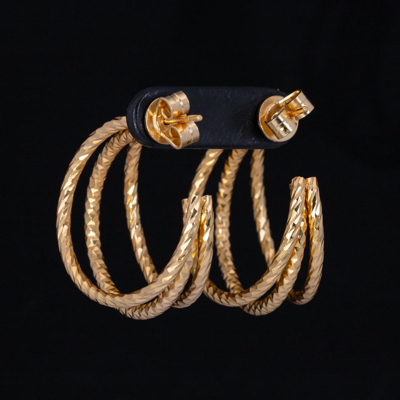 Omnia Amylah Gold Earrings In 925 High Quality Silver - OMNIASTORES KSA
