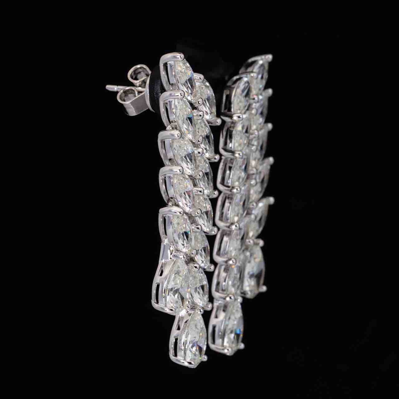 Omnia Maleeha White Drop Earrings With High Quality Simulated Diamonds In 925 Silver - OMNIASTORES KSA