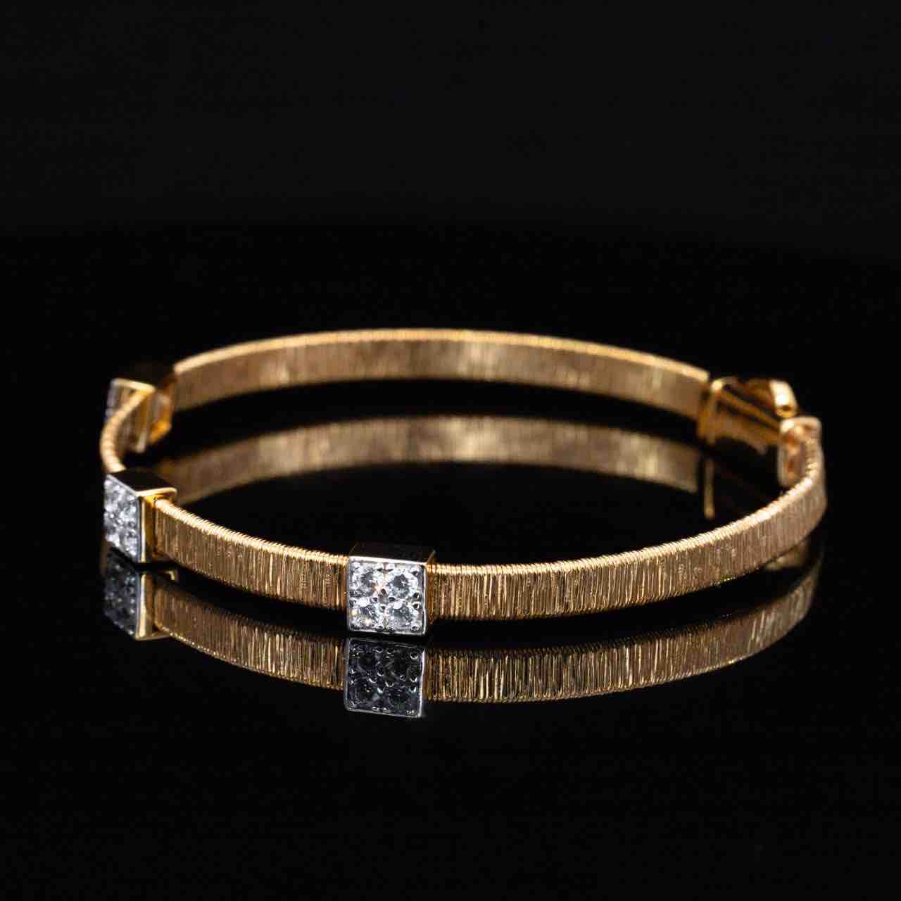 Omnia Sefa Gold Bracelet With High Quality White Simulated Diamonds Stones in 925 Silver - OMNIASTORES KSA