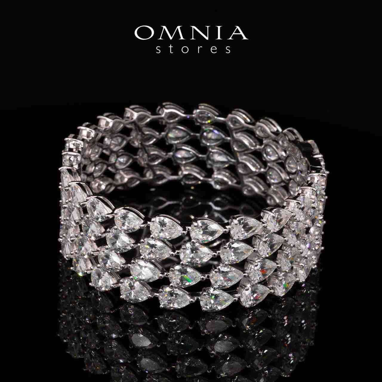 Omnia Siya White Bracelet With High Quality Simulated Diamonds In 925 Silver - OMNIASTORES KSA