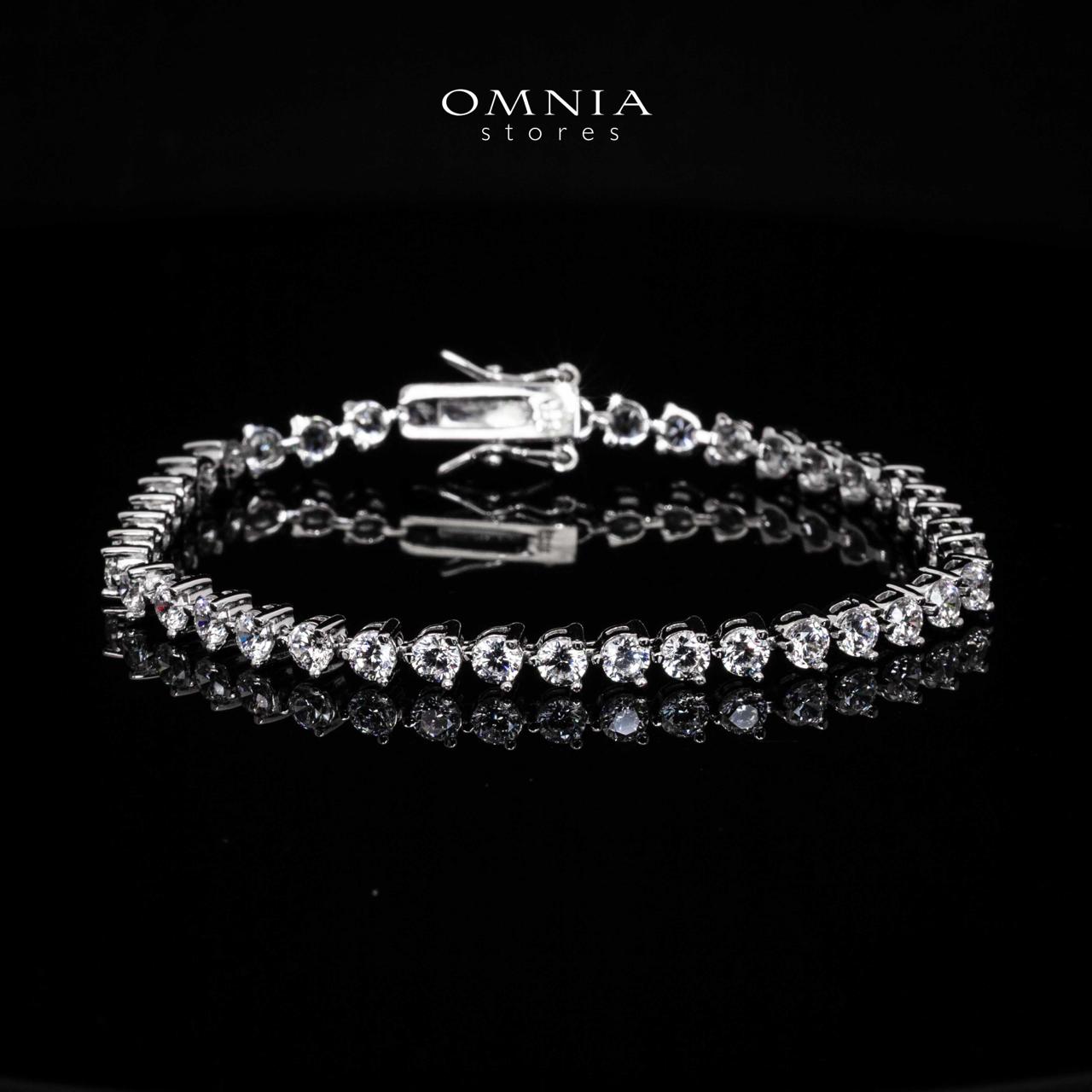 Omnia Kaira 2.5mm Heart Tennis Bracelet in 92.5 Silver High Quality Simulated diamonds