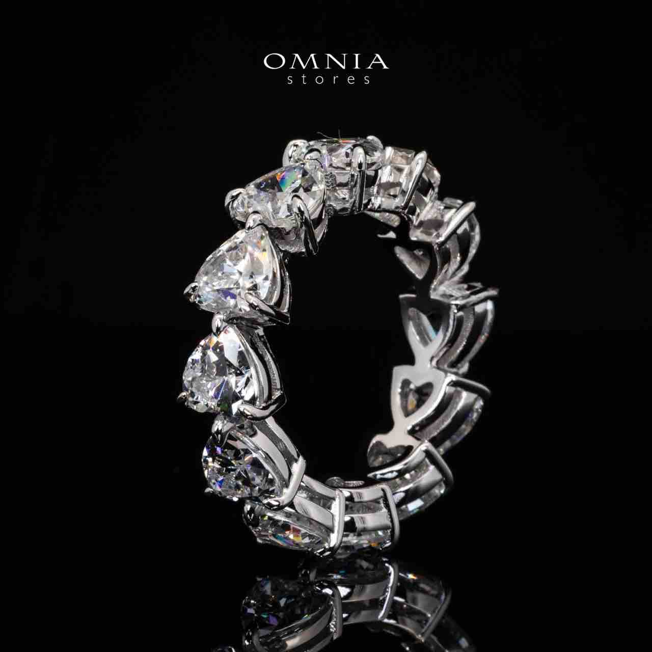 Omnia Adira Heart Ring With High Quality Lab Crafted Stones In 925 Silver - OMNIASTORES KSA